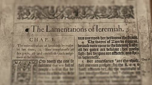 The Lamentations Of Ieremiah, Slider Shot, Old Paper Bible, King James Bible