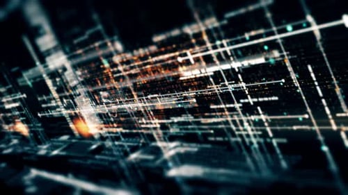 Futuristic Digital Data Flow Network Grid Background