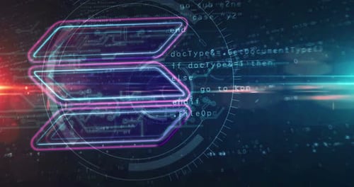 Solana neon sign abstract loopable tunnel