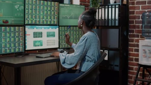African American Analyst Trading Stock Market Exchange