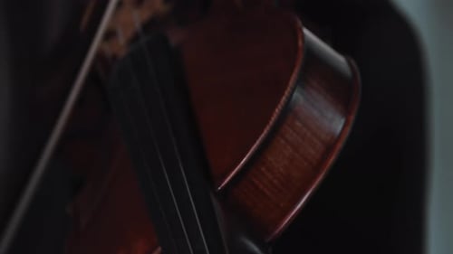 Woman Playing Violin in Close Up Shot