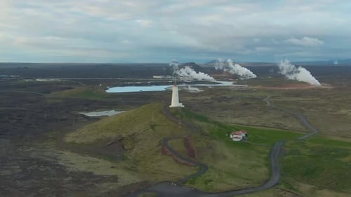 Farol de Reykjanes. Islândia. Vista aérea