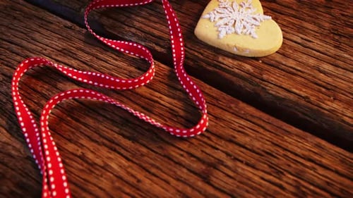 Heart Cookie and Hot Chocolate Christmas Still Life