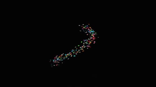 Colorful Butterfly Swarm Abstract Alpha Channel Element