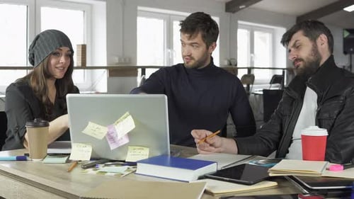 Team of Young Professionals Having a Meeting in a Creative Office