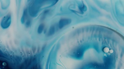 Abstract Blue and White Paint Swirls