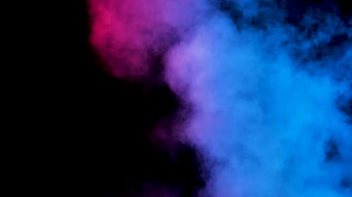 Abstract Red Purple and Blue Smoke on Black