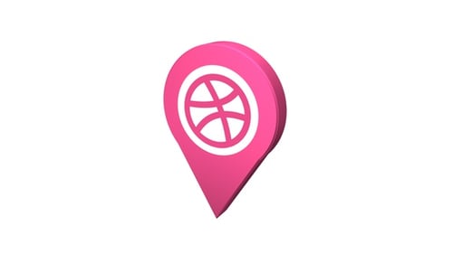 3D Dribbble Pin Icon
