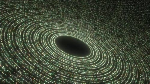Glowing Particle Circle Motion Background, Glitter Circle Sparkle, Abstract Particle Tunnel Loop Ani