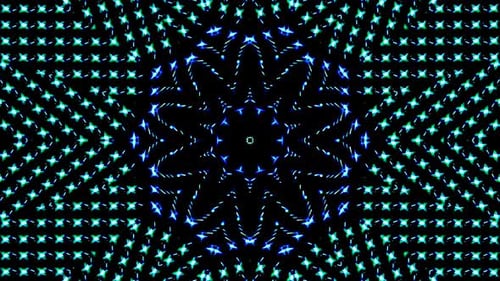 abstrakte Lichtregelung, blaue Farbe, Kaleidoskop, schwarzer Hintergrund