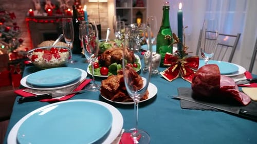 Holiday Feast: Christmas Dinner Table Setting
