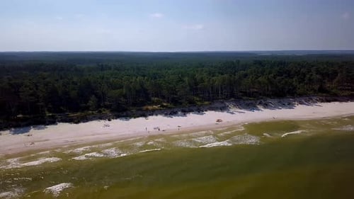 Sandy Beach Aerial Shot.
