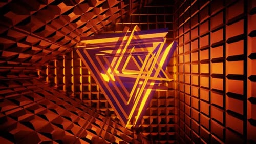 Rotação em loop Vj de uma sala geométrica abstrata