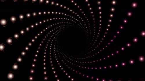 Bright shiny lines make up a tunnel that moves forward in abstraction