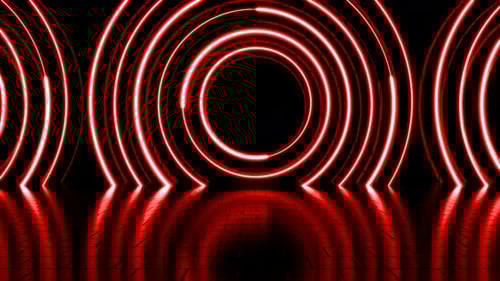 Scène avec cercles en boucle rouge