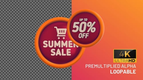Summer Sale Up To 50 Percent Off Bage Looping with Alpha Channel