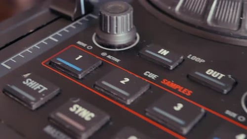 Close Up of DJ Controller Hardware