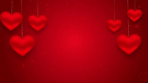 Swaying Red Hearts Background for Romantic Events