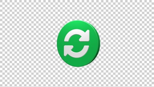 Animated 3D Green Refresh Cycle Icon