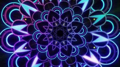 Leuchtendes lila Mandala Endless VJ Loop