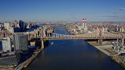 Skyline Skyscrapers From River and the Queensboro Bridge