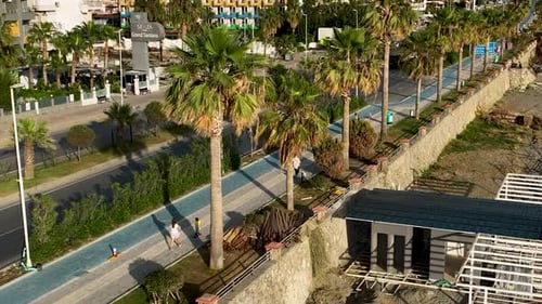 People walk around the embankment 4 K