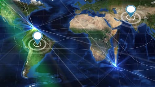 Travel Map Scanner Animation
