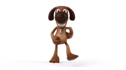 Animated 3D Cartoon Dog Running Loop