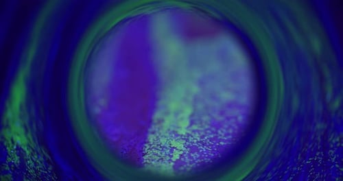 Glitter Ink Flow Blur Neon Bubble Blue Green Fluid