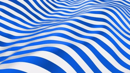Abstract Blue and White Wavy Stripes Fluid Motion Background