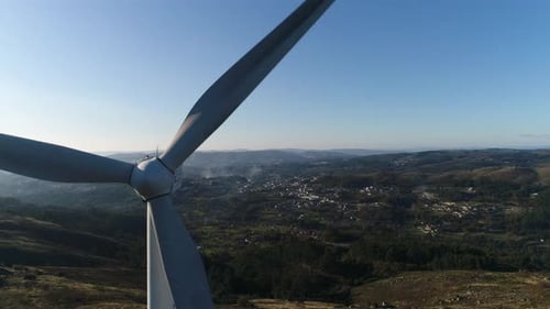 Wind Turbines, Renewable Energy on a Green Hill