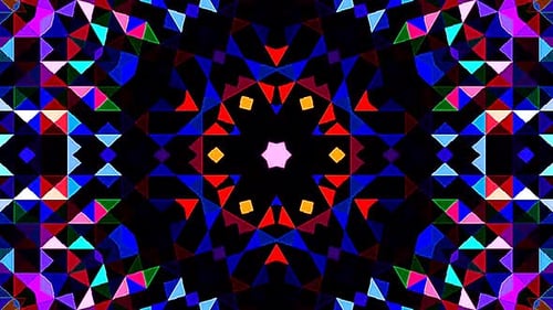 Colorful Abstract Geometric Kaleidoscope Shifting Pattern