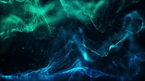 Glow Particle Background Green Blue