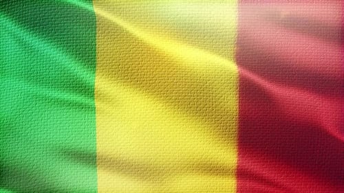 Animated Waving Flag with Green Yellow Red Stripes Background
