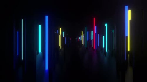Animated Neon Equalizer Bars Moving Background Loop