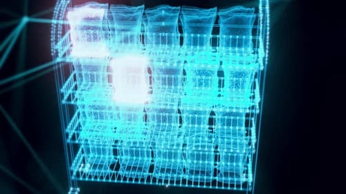 Market Rack Chips Hologram Close Up 4K