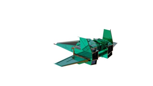 Futuristic 3D Spaceship Rotation Animation