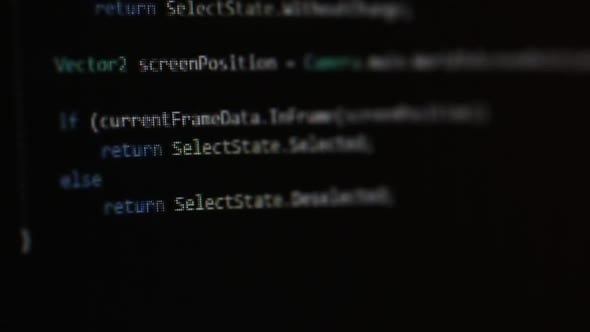 Programming Code On Black Screen. A Programmer Writes A Program ...