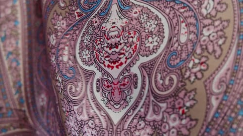 Abstract Footage of Decorative Paisley Pattern
