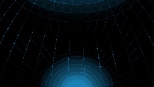 Blauer digitaler Linien und Punkte-Hintergrund