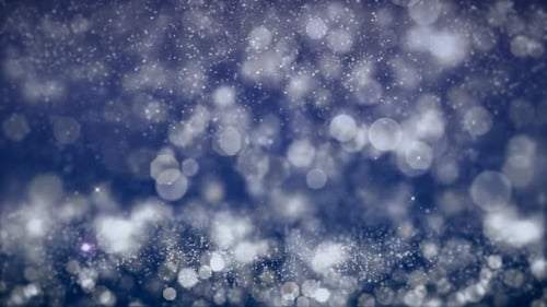 Shimmering Blue Particles and Bokeh Animated Background