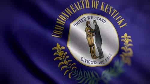Waving Commonwealth of Kentucky State Flag Animation