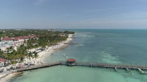 Aerial view of the ocean and the beach