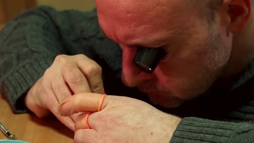 Watchmaker Carefully Repairing a Watch Mechanism
