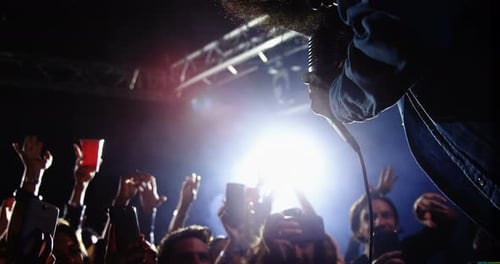 Singer Performs for Energetic Crowd at Live Concert