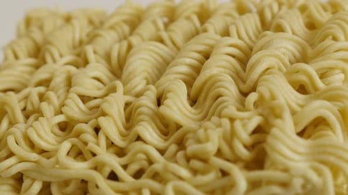 Close Up of Uncooked Ramen Noodles
