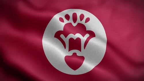 Waving Flag Motion Graphic with Artistic Emblem