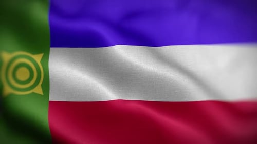 Realistic Waving Flag Animation With Green Purple White Red Stripes