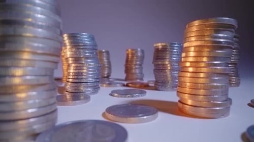 Stacked Euro Coins Representing Financial Growth and Wealth