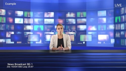 News Broadcast - Newsroom Background Plate